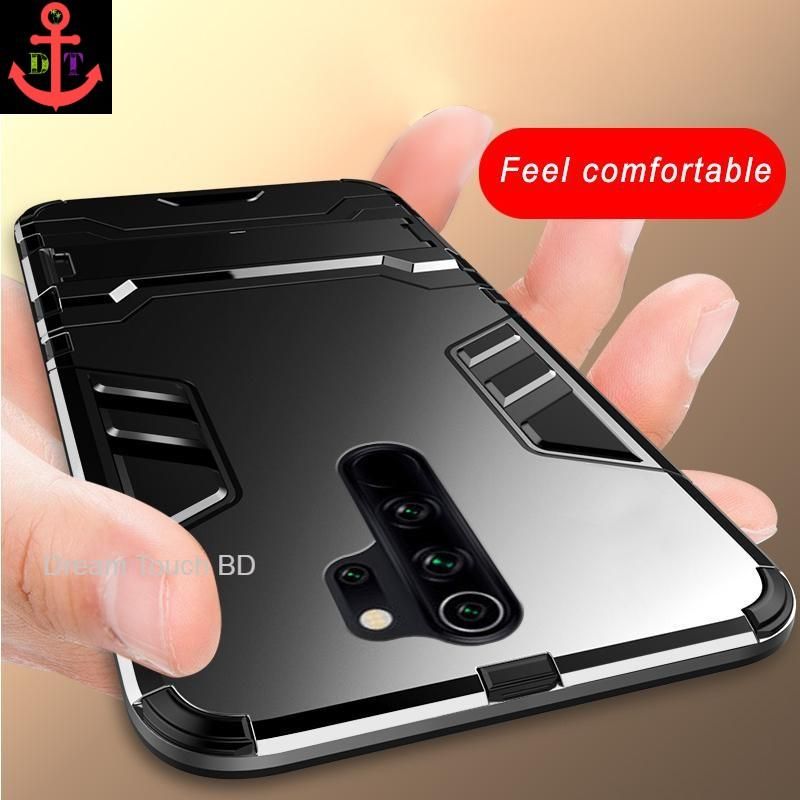 [Armor Series] With Lanyard Shockproof Kickstand Hard Back Casing for Xiaomi redmi note 8 pro
