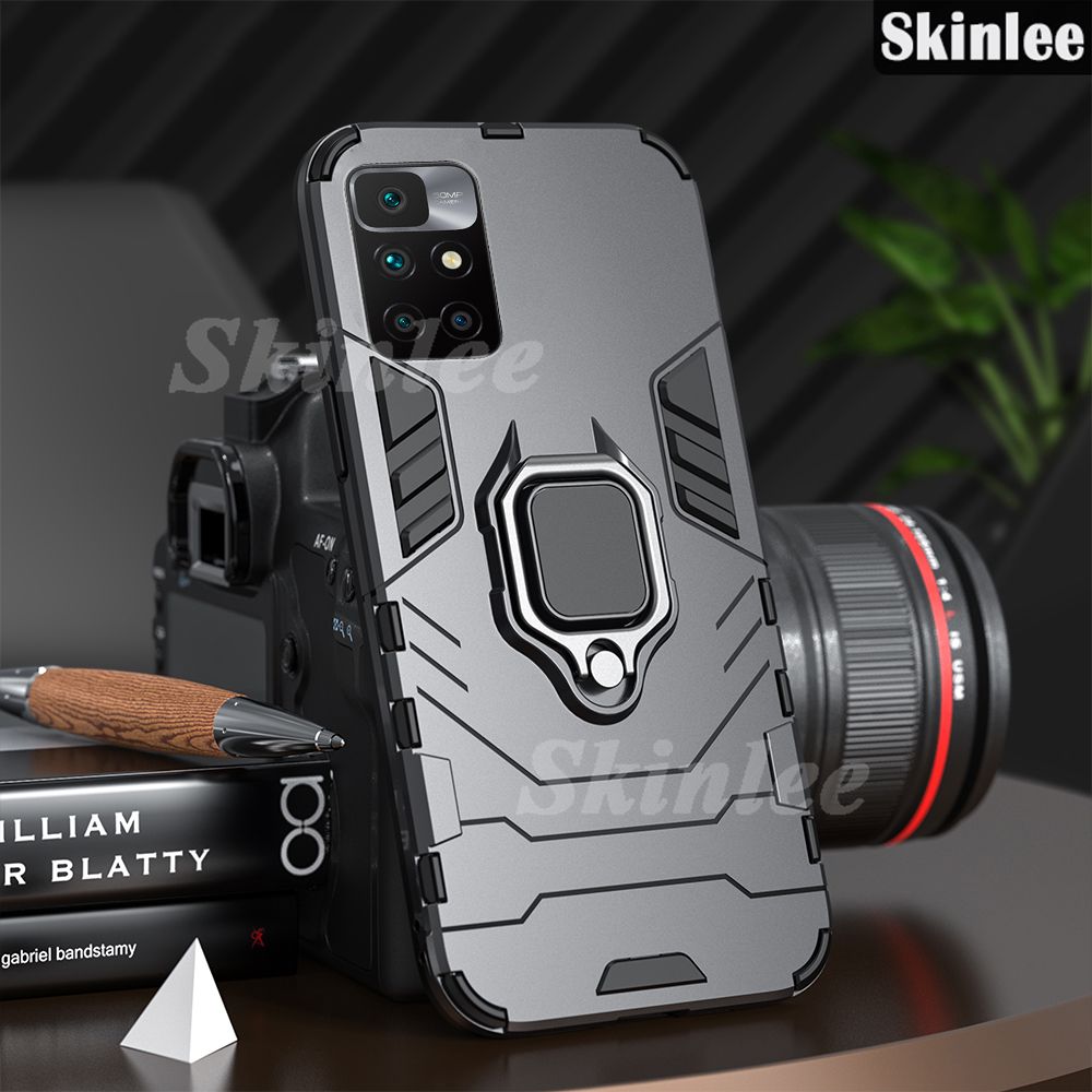 Phone Case Xiaomi Poco M4 Pro with Holder Ring Cover Cases for Mi Poco M4 Pro Back Cover Car Magnet Phone Cases