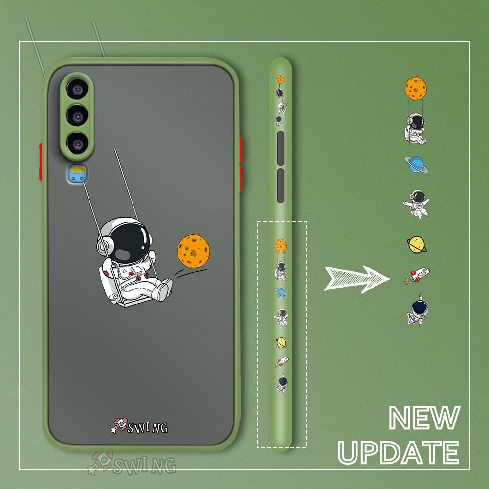 UCUC for Huawei P30 Back Cover Swing Astronaut Side Printed Design Phone Case Ultra Thin Frosted Cover Shockproof Phone Cover