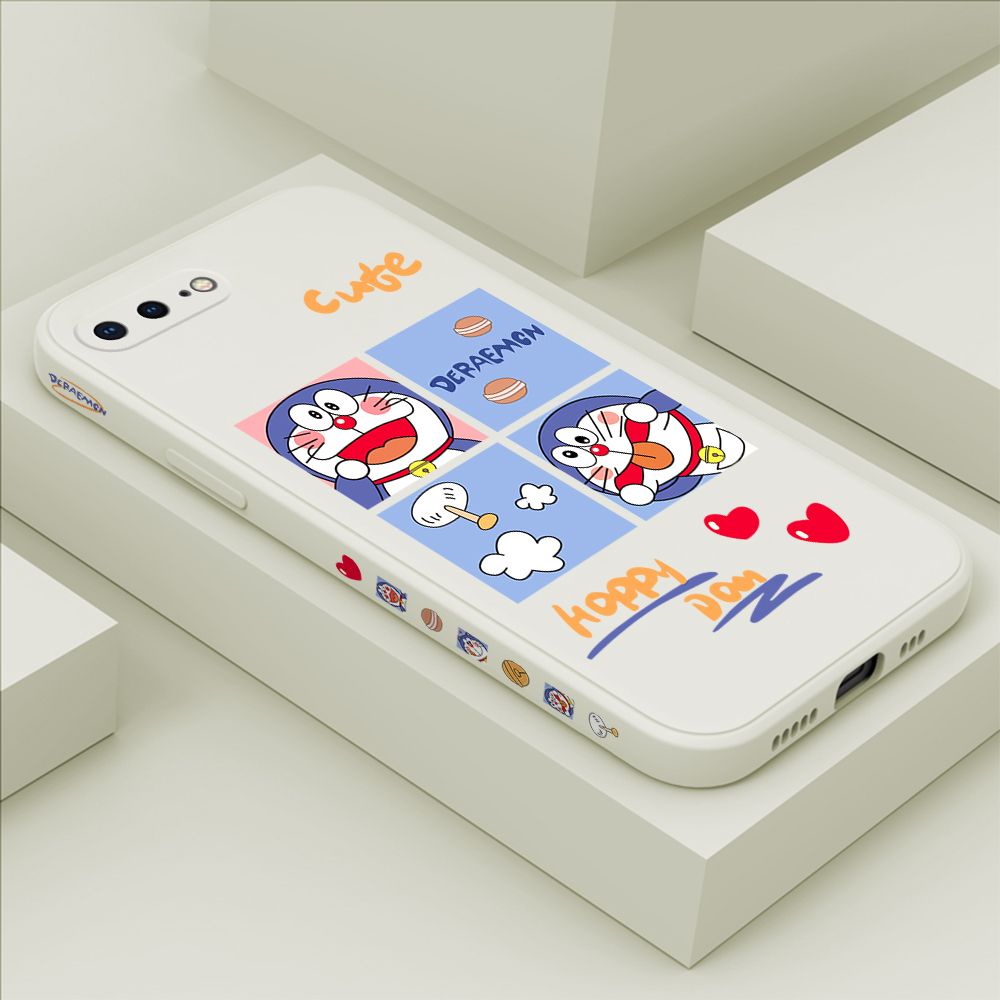 Hontinga for iPhone 7 Plus Case Side Design Cartoon Cute Back Cover Soft Square Edge Pattern Liquid Silicone Trend Phone Cases