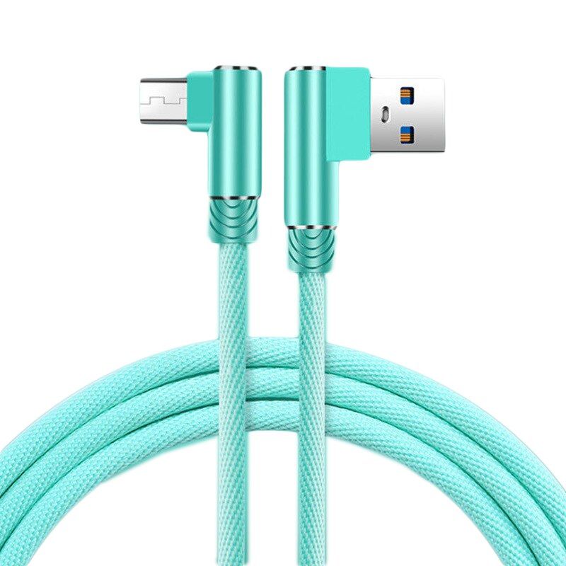1M 2M 3M 90 Degree USB Data Charger Fast Cable for IPhone X XR XS MAX 7 8 Plus Phone Long Cord Charge for Micro USB c Type C