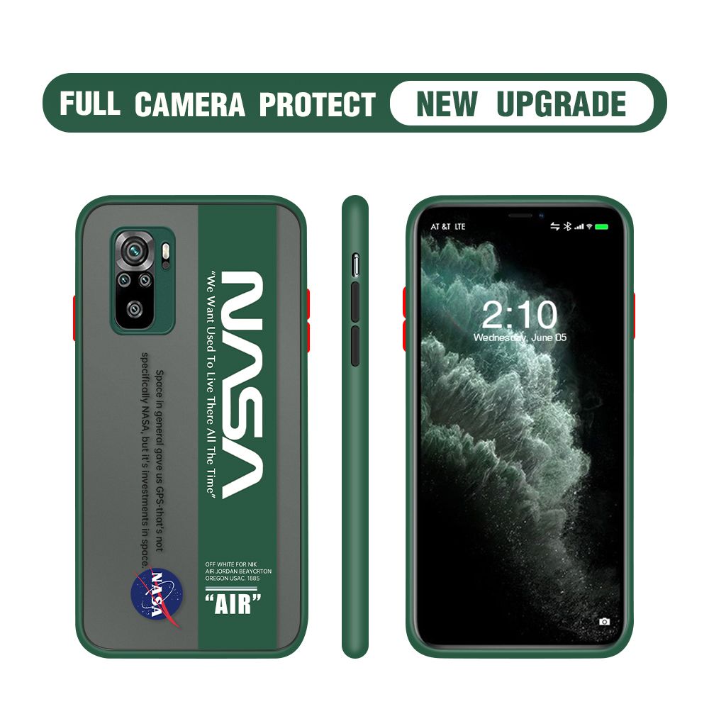Hontinga for Redmi Note 10 4G / Note 10S Case Astronaut Space Logo Cases Edge Frosted Transparent Phone Cover
