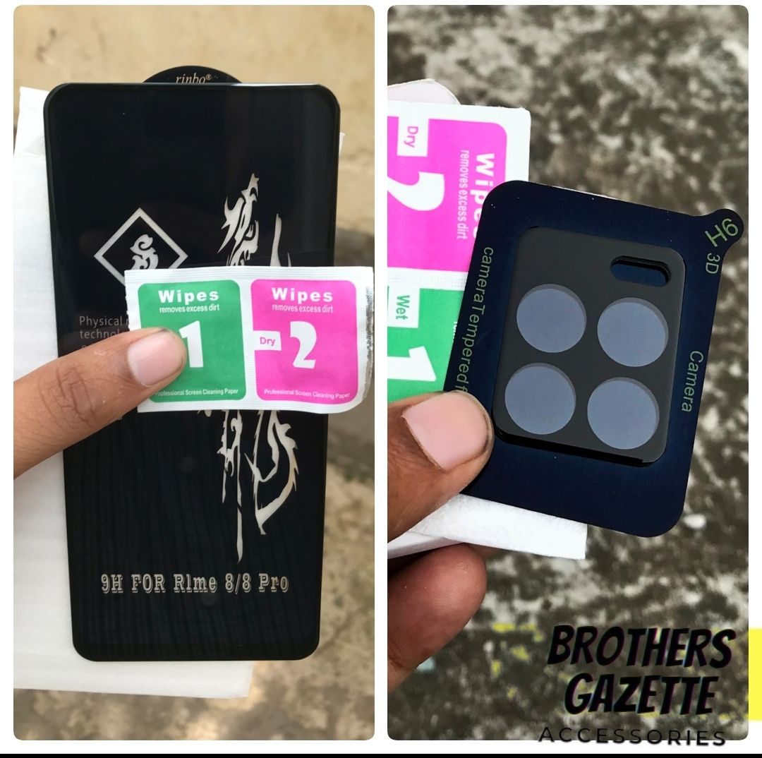FOR Realme 8 / Realme 8 Pro 2-in-1 Combo Pack (Screen Protector Glass+Camera Lens Protector Glass) For Realme 8 / Realme 8 Pro