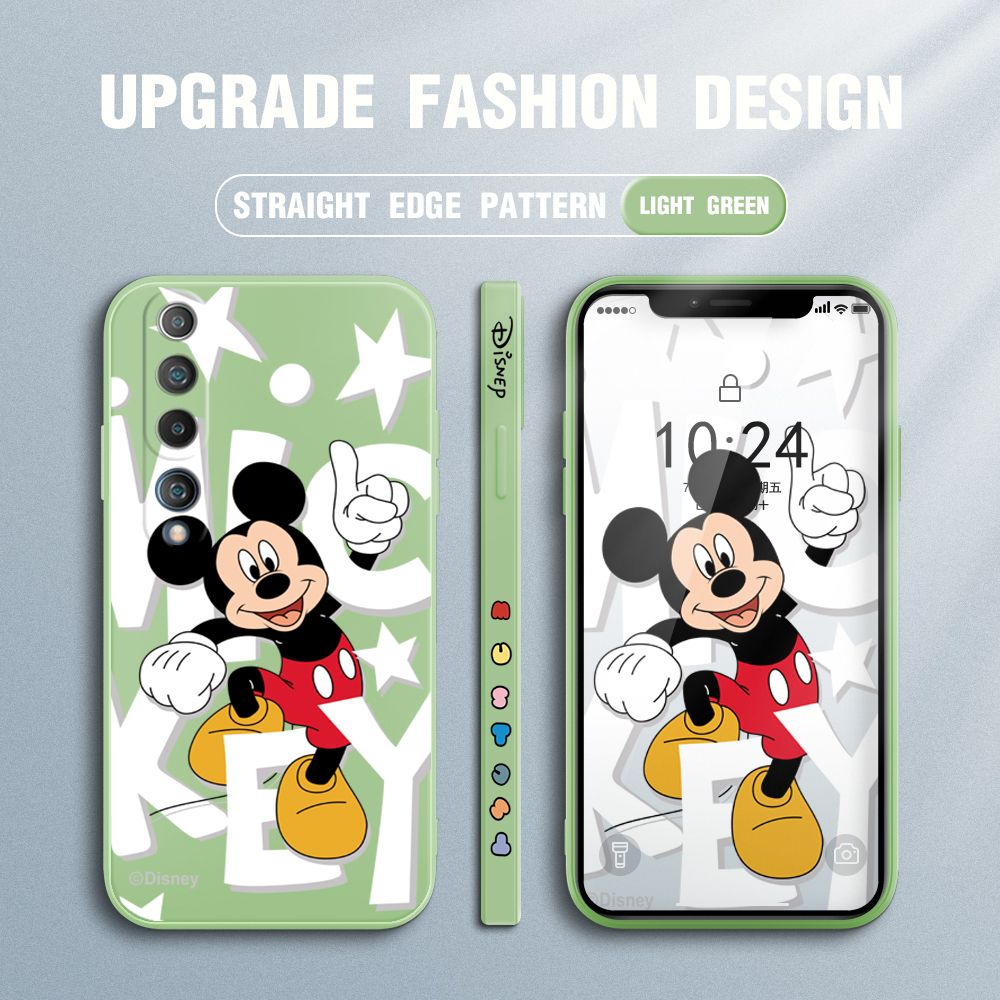 UCUC for Xiaomi 10 Back Cover Cute Cartoon Characters Ultra Thin Soft Luxury Square Multicolor Liquid Silicone Phone Case