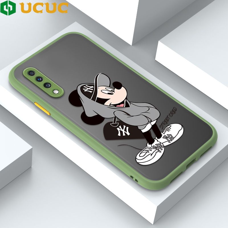 UCUC for Samsung Galaxy A70 Back Cover Handsome Mouse Frosted Transparent Hard Phone Case Thin Shockproof Full Cover Camera Protect Case