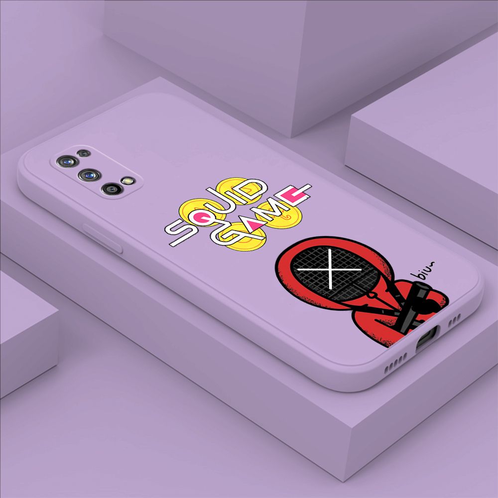 ZeroQiQi for Realme 7 Pro Case Fashion Cartoon Electric Baton Judge Role Phone CoverSquare Liquid Silicone Trend Phone Case