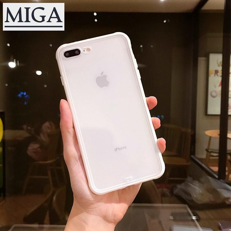 【MigaPlaza】 Fashion Lavender purple Matte Clear Shockproof Bumper TPU PC Phone Case For iPhone 11Pro Max XR XS Max 8 7 6 6S Plus Back Cover