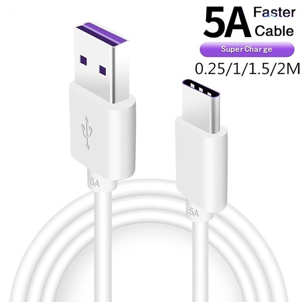 Type C USB Cable 5A Fast Charging Data Charger Cables for Android Mobile Phone Cell Phone Type C Usb Cable