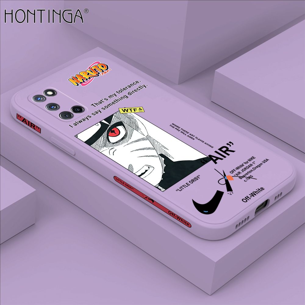 Hontinga for OPPO A52 A92 Case Side Design New Anime Naruto for Boys Back Cover Soft Square Edge Pattern Liquid Silicone Trend Phone Cases