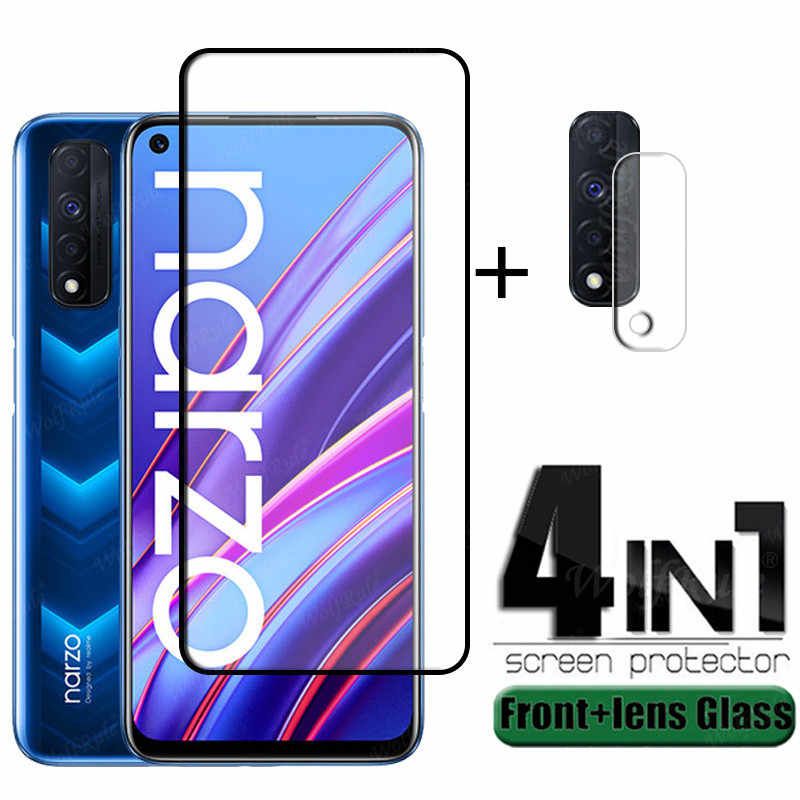 Realme narzo 30 4g 4-ইন-1 কম্বো প্যাকের জন্য (টেম্পার্ড গ্লাস স্ক্রিন প্রোটেক্টর + ব্যাক + ক্যামেরা লেন্স প্রোটেক্টর)