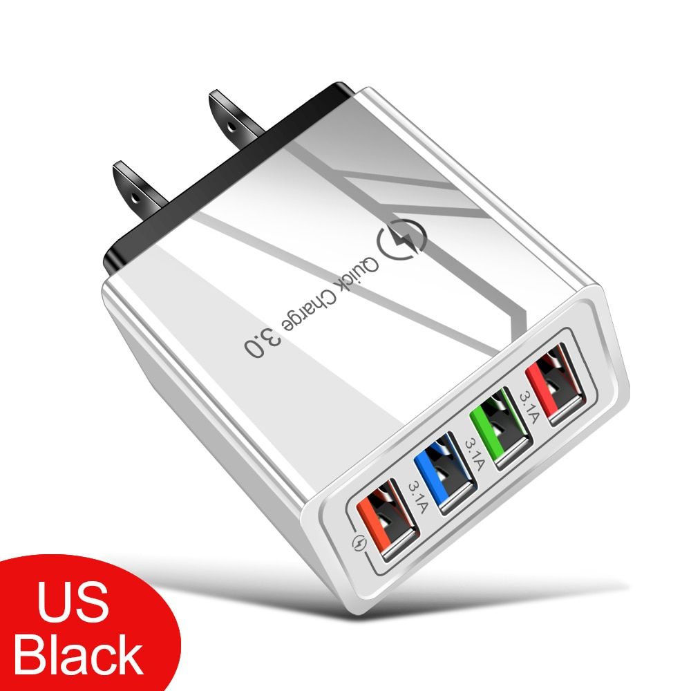 Multi-USB Plug EU/US Charger For Mobile Phone Quick Charge Adapter 4 Ports USB Wall Charger Portable Charging Multiple USB A