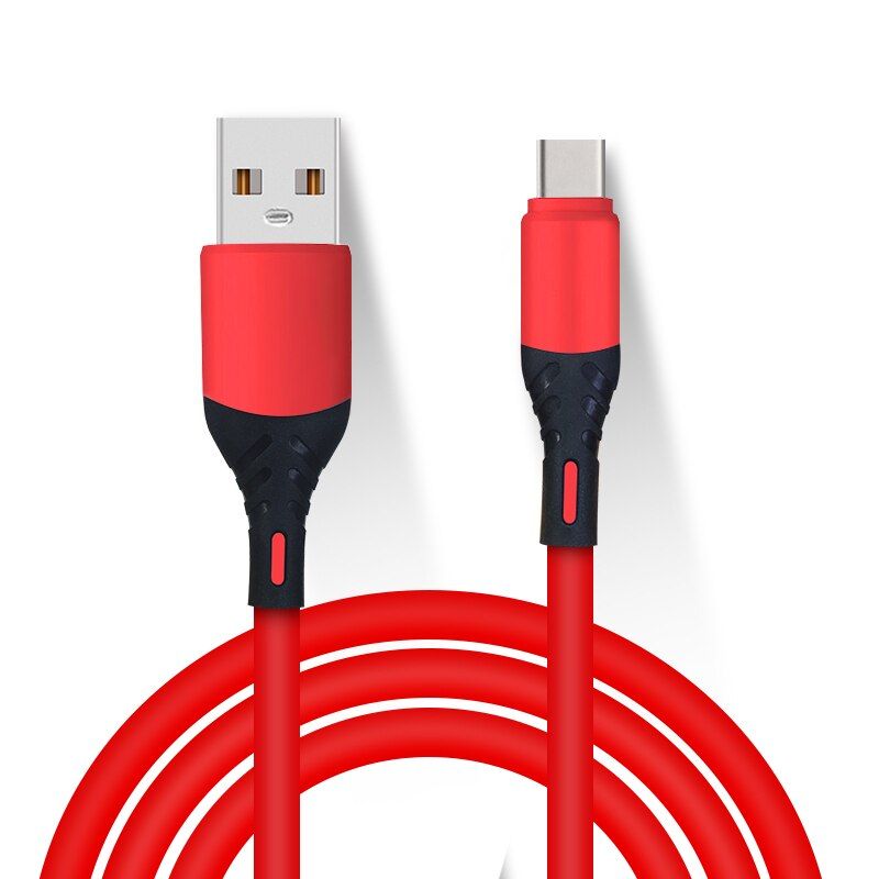 Liquid Silicone USB Cable Micro USB Type C for iPhone Samsung Huawei Fast Data Charging Charger USB Wire Cord Phone Cable 1M