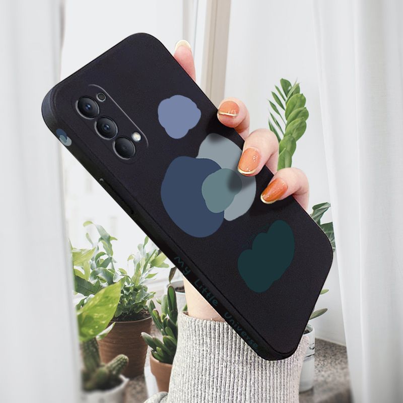 AMORVOR for OPPO Reno4 Back Cover Color Mixture Clouds Side design Soft Case Liquid Silicone Phone Cases