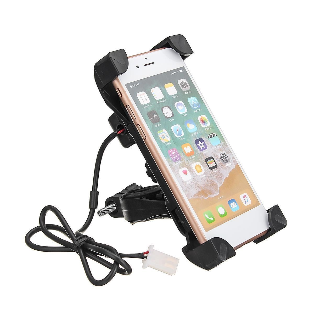 Motorcycle Bike Handlebar Mount Holder Stand USB Charger For Cell Phone