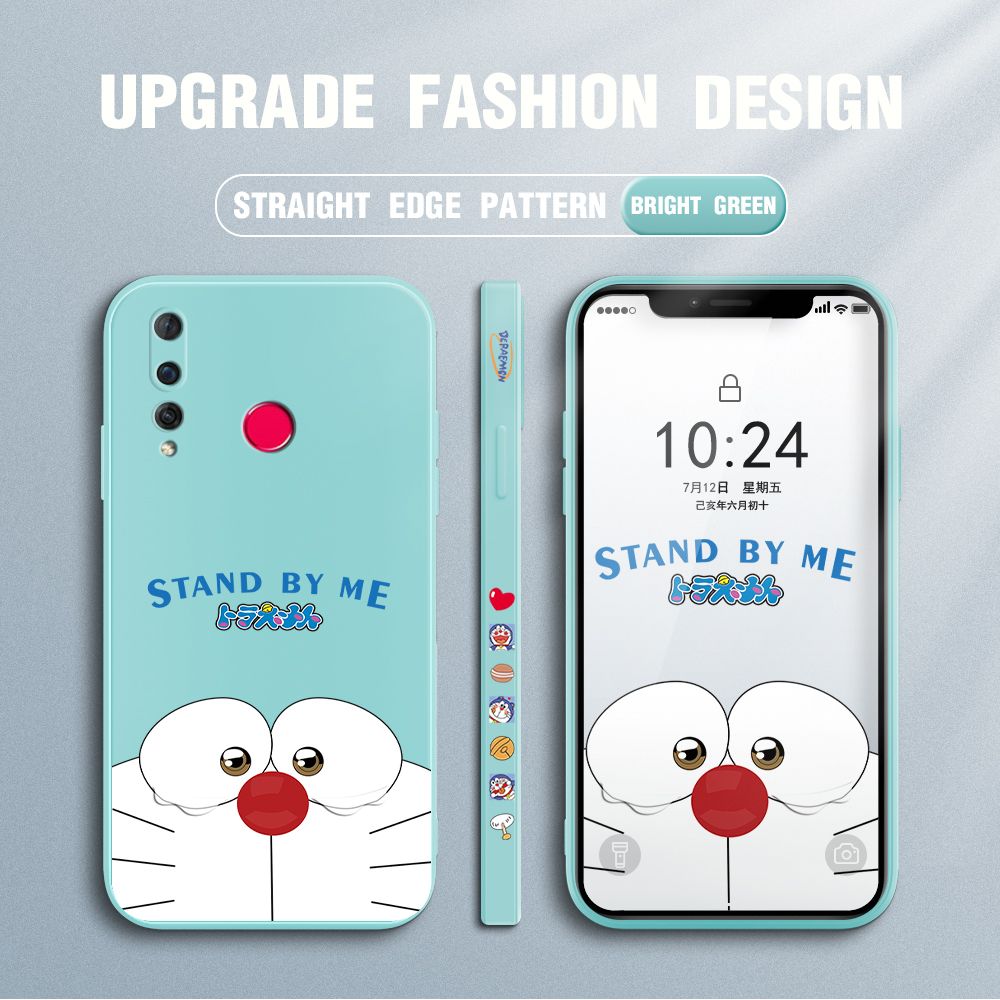 Jizetin for Huawei Nova 4 Case New Cartoon Stand by Me Doraemon Anime Side Design Phone Cover Liquid Silicone Cases