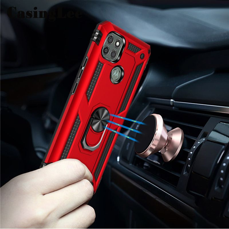 Protect Cover For Motorola Moto G9 Power Case Shockproof Armor Stand with Holder Car Magnetic Ring Phone Cases for Moto G9 Power Back Cover for girls and Boys