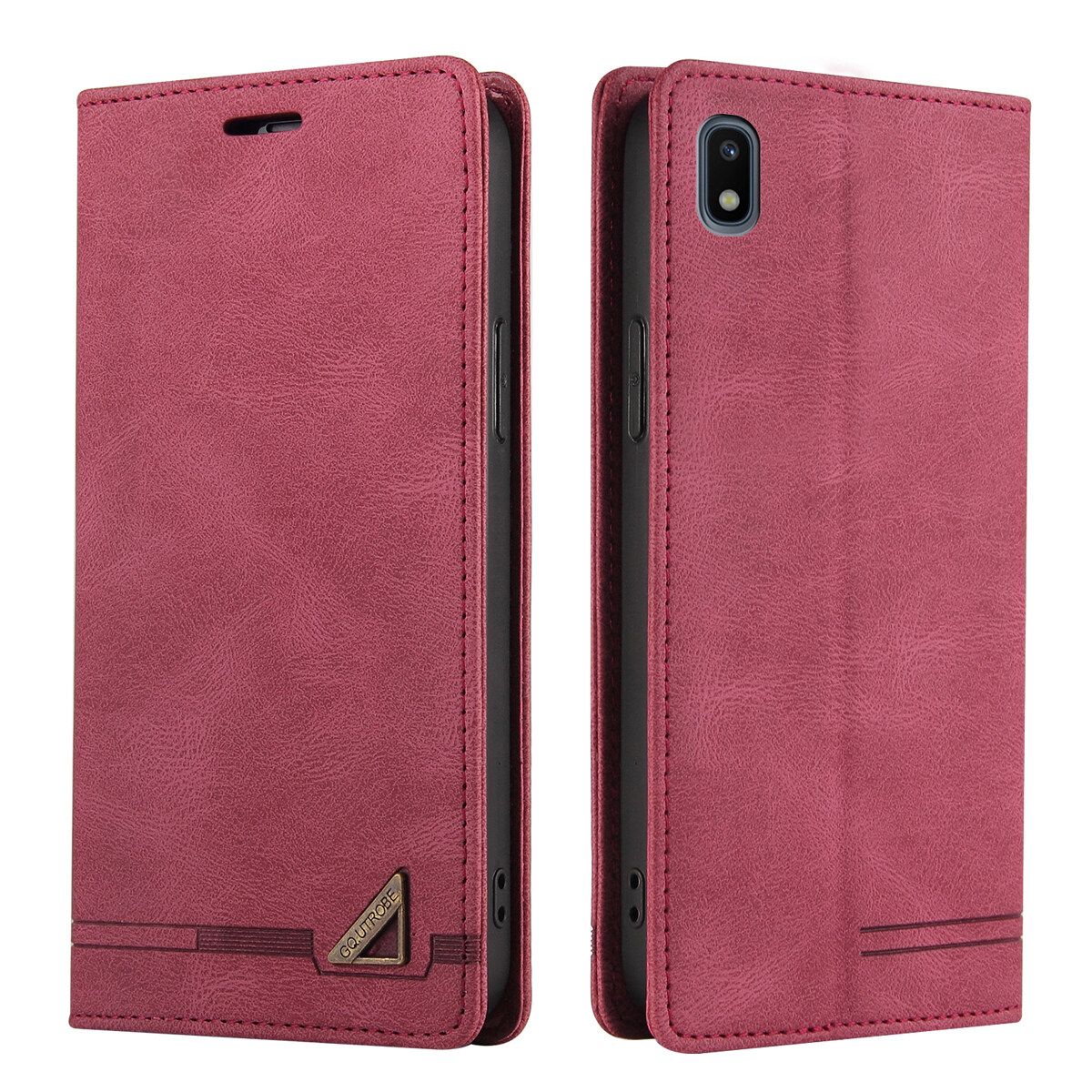 Retro Leather Wallet Foldable Built-in Card Slot and Magnetic Closure Protective Cover For Samsung Galaxy A10 Phone Cover Case