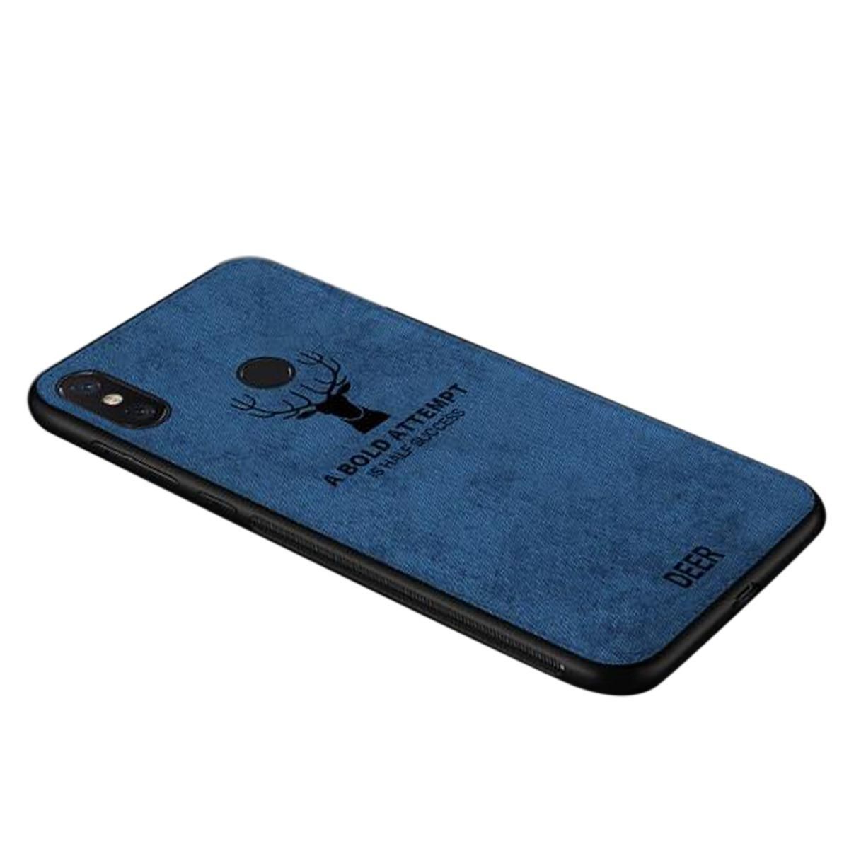 For Xiaomi For Redmi Note 5 Pro Phone Cover Shockproof Deer Cloth - Blue and Black