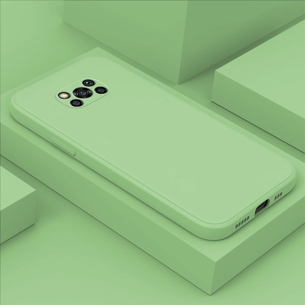 Hontinga for Xiaomi Poco X3 NFC Case Thin Soft Luxury Square Liquid Silicone Phone Case Candy Cover