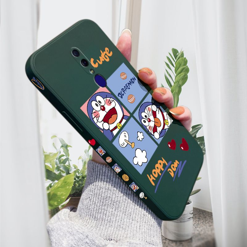 AMORVOR for OPPO F11 Back Cover Cute Happy Cartoon Side design Soft Case Multicolor Liquid Silicone Phone Cases