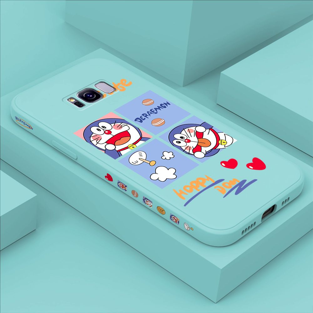 Hontinga for Samsung S8 Plus Case Side Design Cartoon Cute Cat Back Cover Soft Square Edge Pattern Liquid Silicone Trend Phone Cases