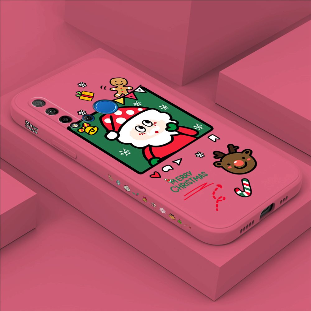 ZeroQiQi for Huawei Nova 5i Case Santa Claus Christmas Gifts Side Printing Cases Soft Liquid Silicone Phone Cover