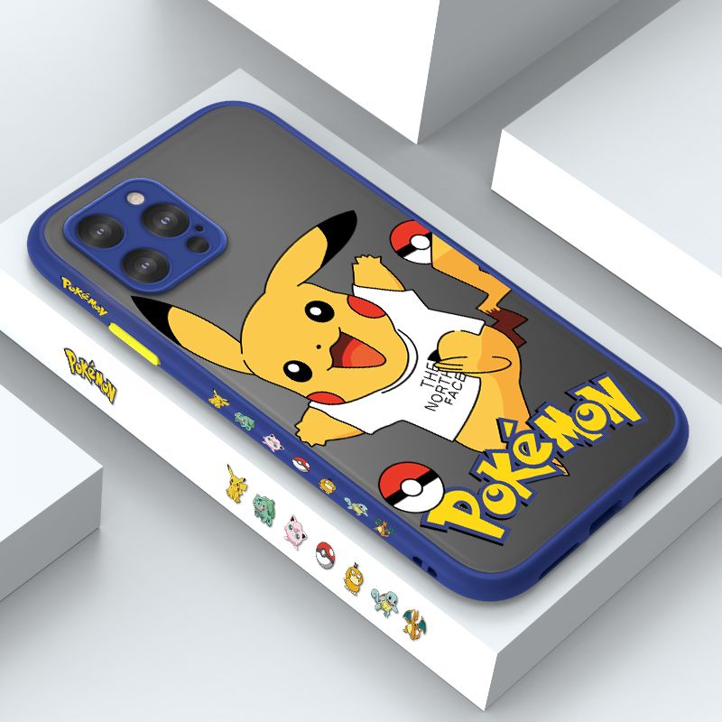 ZeroQiQi for iPhone 12 Pro Max Case White Clothes Pikachu Side Printing Cover Frosted Ultra Thin Protective Anti Fall Phone Case