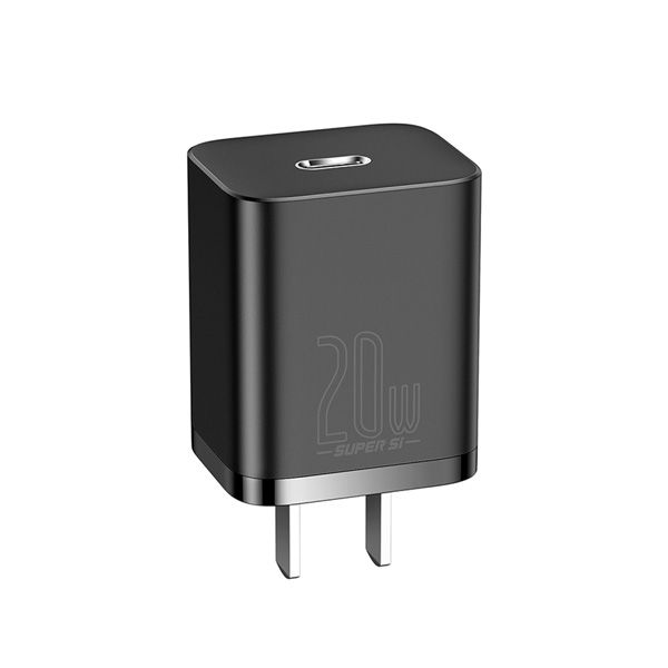 Baseus 20W USB C Charger, [Super Si] PD Power Delivery 3.0 Fast Charging Block Mini Wall Charger Adapter with Type-C To Lightning Cable Compatible with IPhone 12 Mini Pro Max / iP 11, IPad Pro