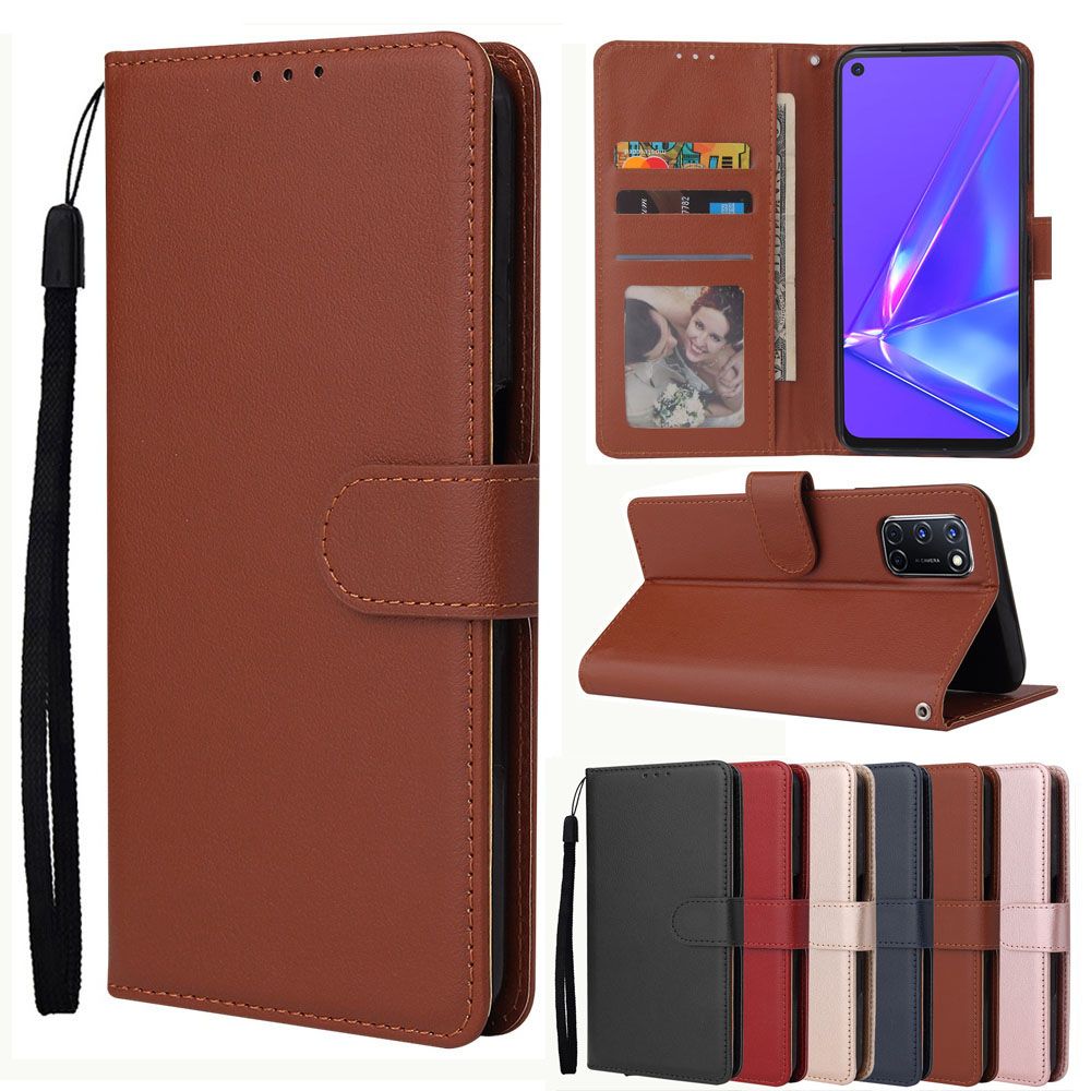 For OPPO A52 A92 A31 A91 A5  A9   Case,Luxury Business Flip Leather Wallet Card Slots Cover Phone Case