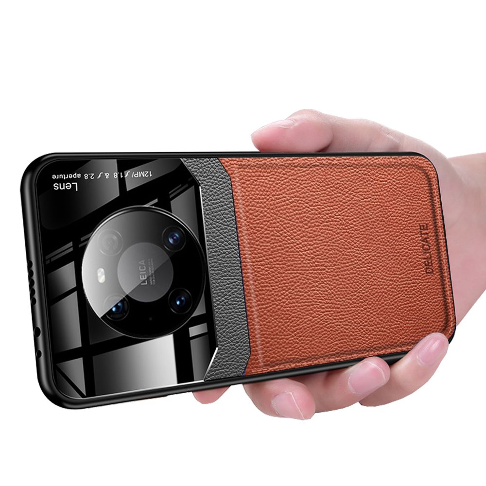 Case For Huawei Mate 40 Pro Plus Leather Mirror Tempered Glass Shockproof Phone Back Cover