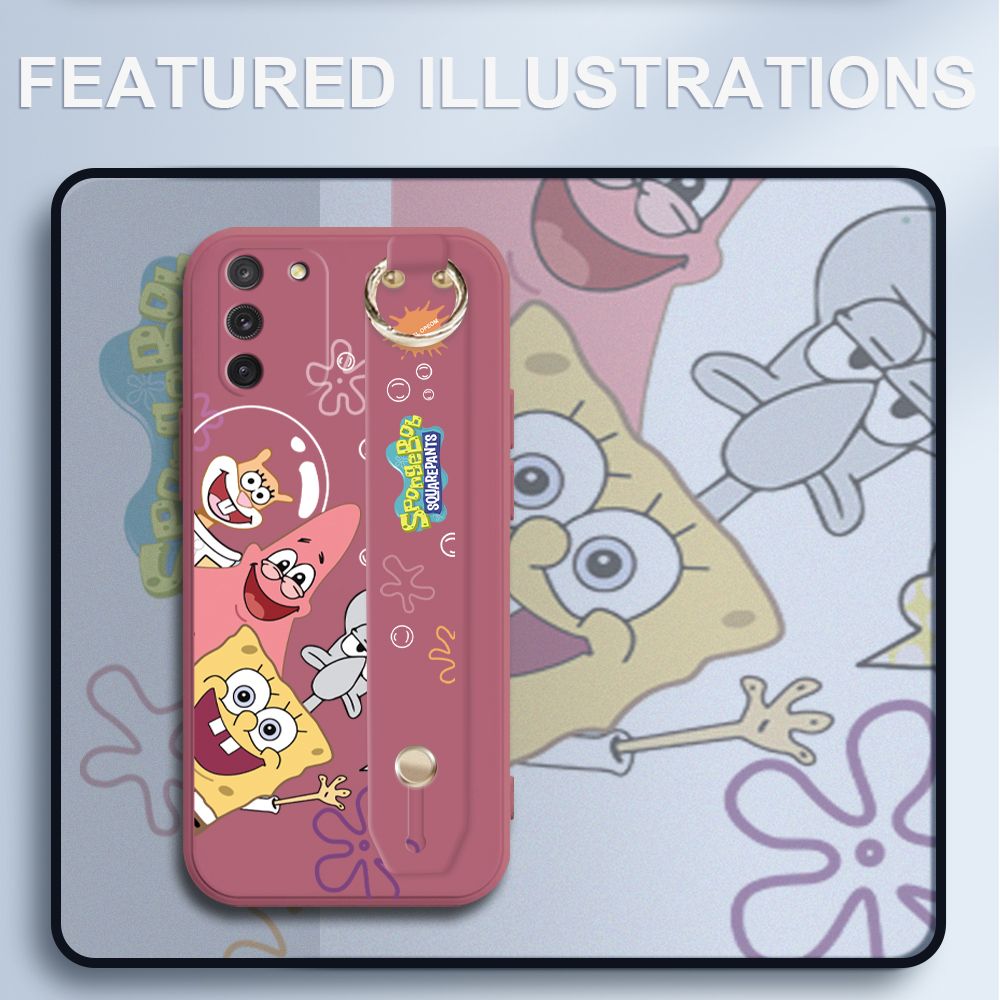 UCUC for Samsung Galaxy S10 Lite Wrist Strap Case Funny Cartoon Sea Creatures Cover Ultra Thin Anti Fall Liquid Silicone Phone Case