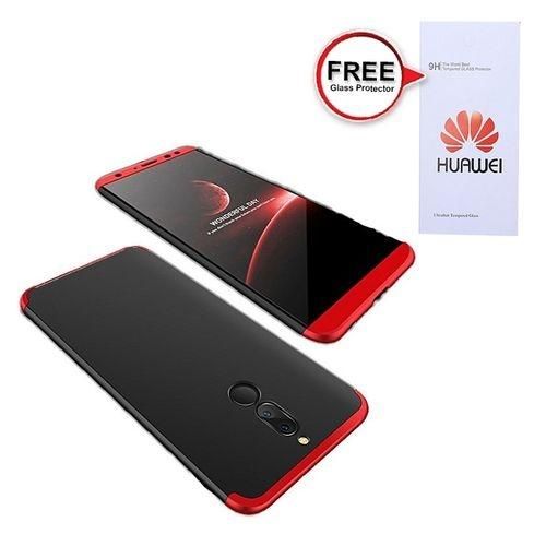 Huawei Nova 2i 360 Degree Phone Case with Free Glass Protector - Red and Black