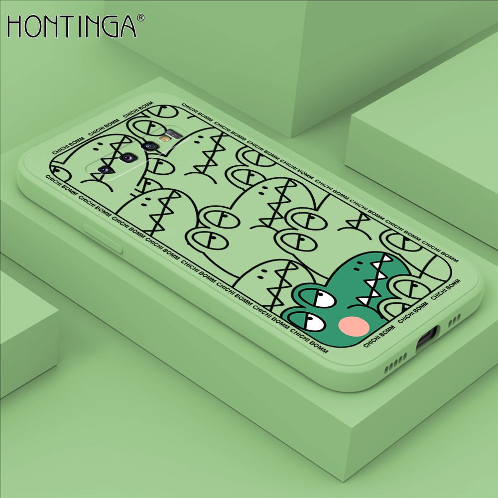 Hontinga for Samsung S10 Plus Case Cartoon Crocodile Alligator Phone Case Phone Case Soft Square Edge Silicone Cases Full Lens Cover Shockproof Protection Cover