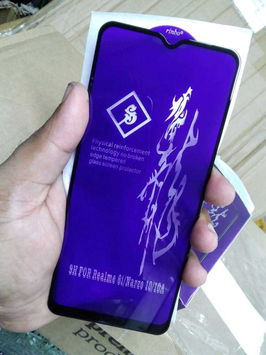 Rinbo glass Premium Quality Curve Glass Screen Protector For Realme 5i / C3 / 6i / 5 / C12 / C15 / 6 / 6 Pro / Realme X / X2 / XT / X50 / 7 / 7 Pro / 7i / 3 Pro / C11 / Narzo 20 / 5 / X3 / 6Pro