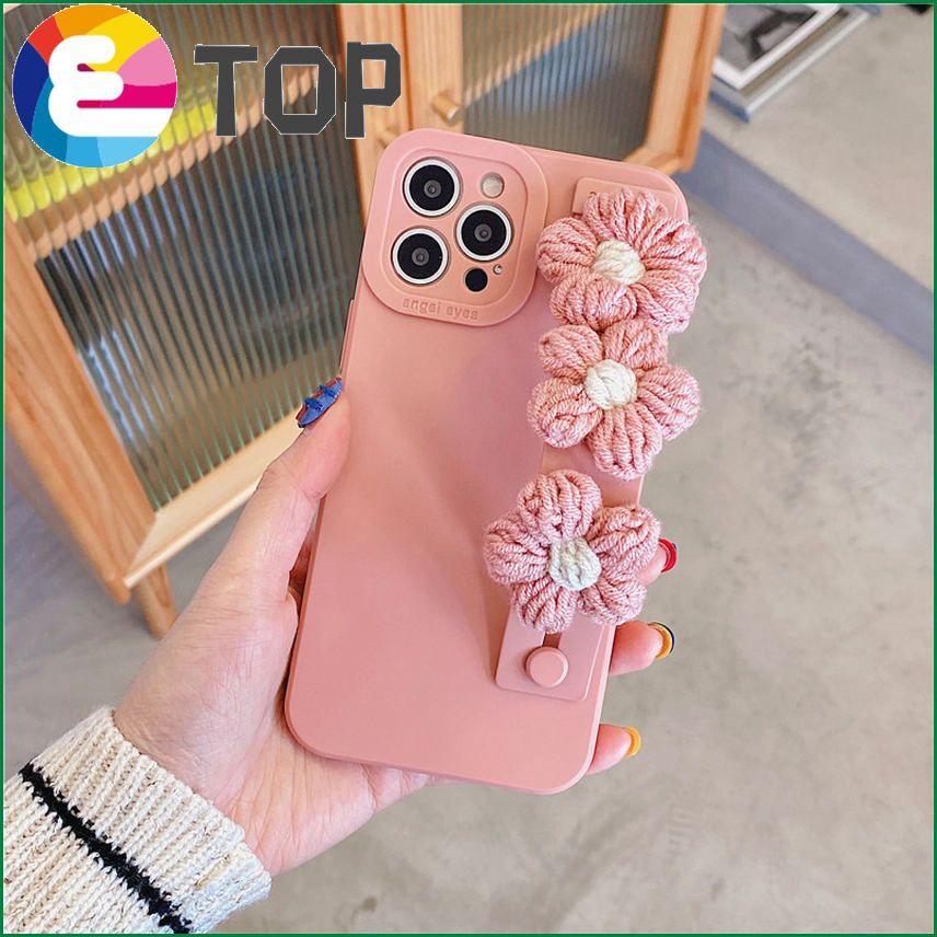 Suitable for 13promax personalized flower wristband 12 silicone 11 mobile phone shell 8p female XS/XR soft shell protective cover