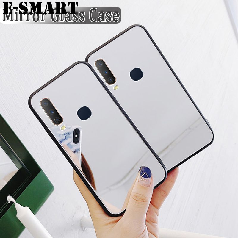 Phone Back Cover For Vivo Y12 Luxury Plating Clear View Mirror Soft Phone Case for Vivo Y12 Cosmetic Mirror Cases