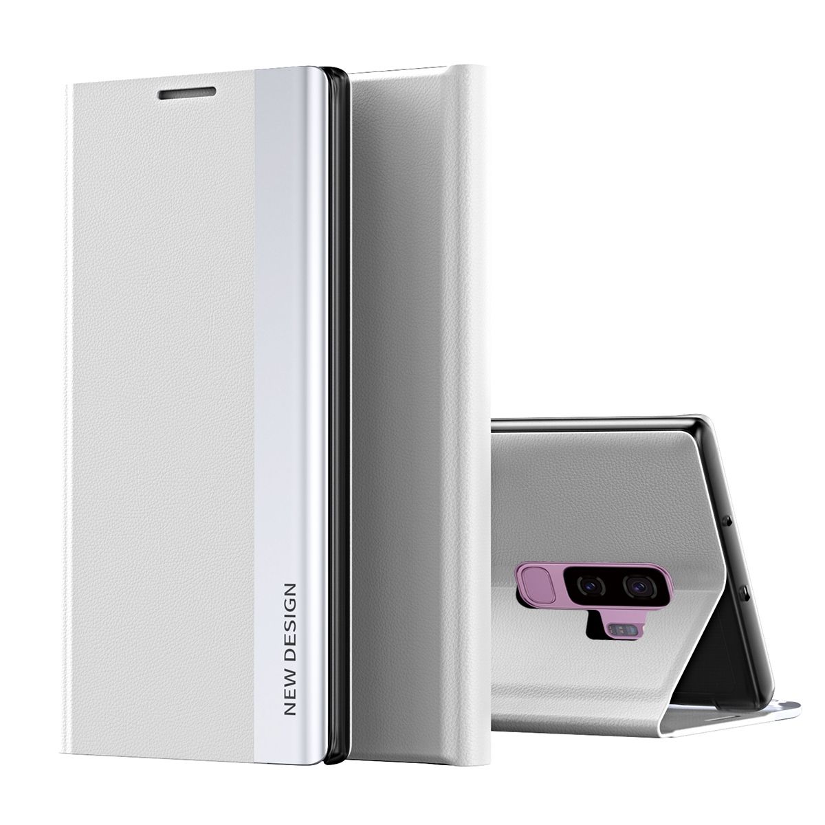 For Samsung Galaxy S9 Thin Slim Folio Flip Leather Magnetic Closure Case Cover