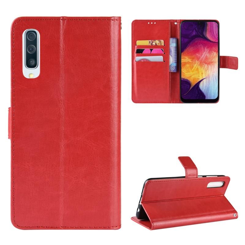 For Samsung Galaxy A70 Vintage Leather Magnetic Buckle Flip Cover Case