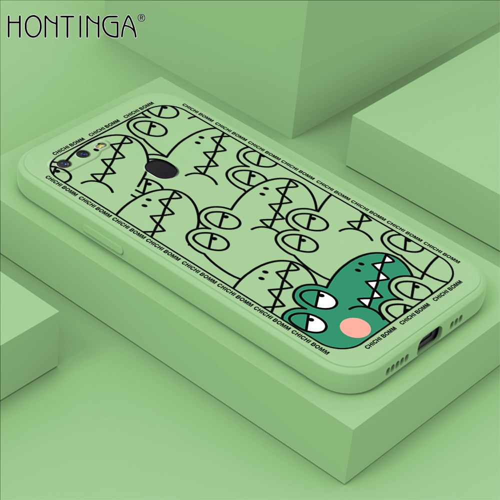 Hontinga for OPPO F9 / F9 Pro / Realme 2 Pro / U1 Case Cartoon Crocodile Alligator Phone Case Phone Case Soft Square Edge Silicone Cases Full Lens Cover Shockproof Protection Cover
