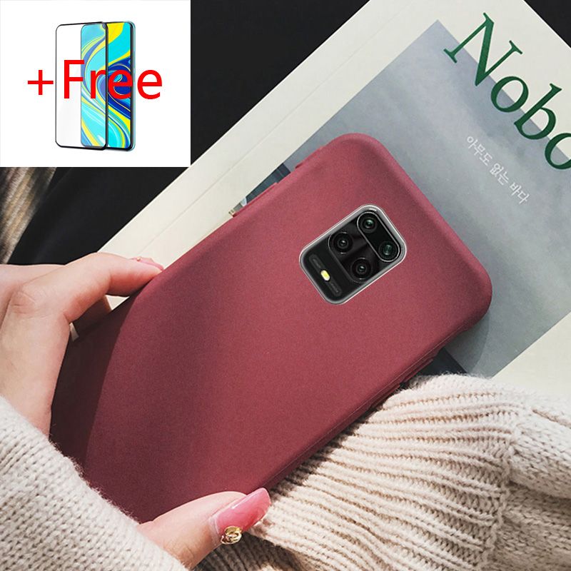 (Free Tempered Glass) Biruiqu For Xiaomi Pocophone M2 Pro Poco M2 Pro Anti Shock Slim Soft【Sandstone】Shell Phone Cover Case