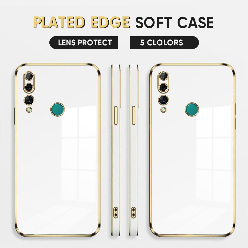 Luxury 6D Plating Case for Huawei Y9 Prime 2019 Soft Silicone Square Frame Back Cover Shiny Bling Phone Cases