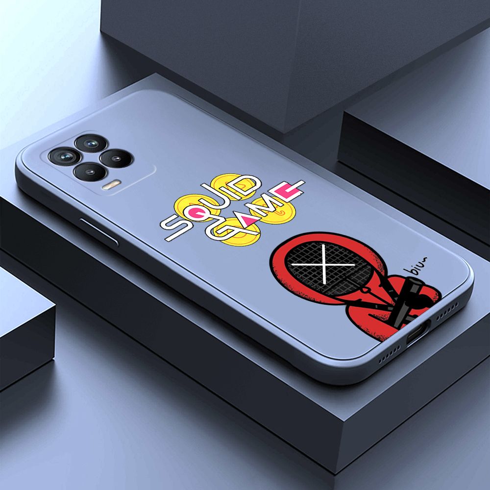 ZeroQiQi for Realme 8 Pro Case Fashion Cartoon Electric Baton Judge Role Phone CoverSquare Liquid Silicone Trend Phone Case