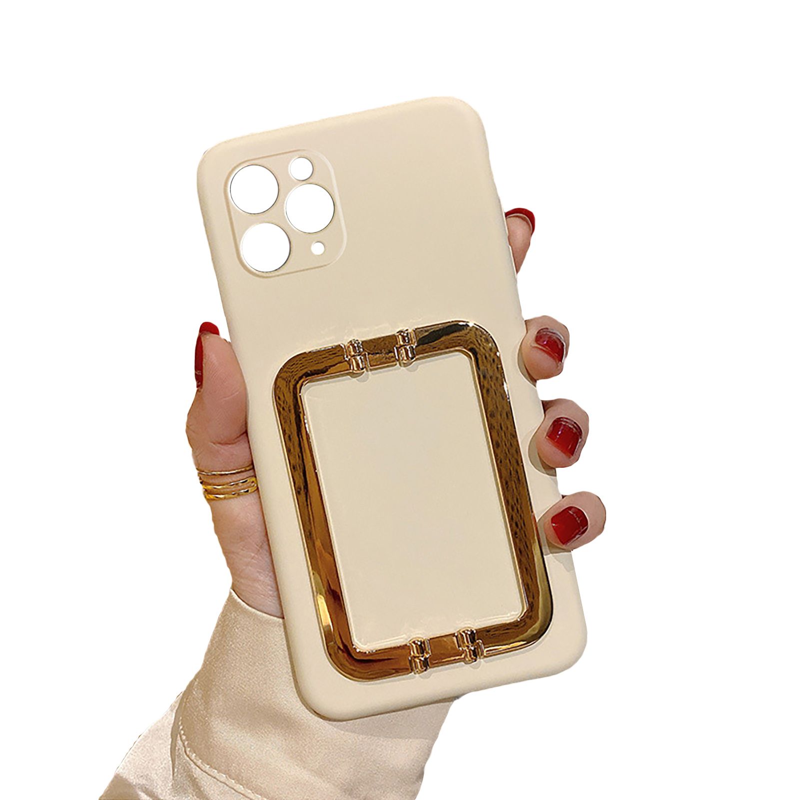 Phone Back Cover Multifunctional Anti-fall Ultra-thin Fashionable Metal Square Buckle Support Phone Case for iPhone 11 Pro Max/11 Pro/11/XS Max/X/XS/12/12 Pro/12 Pro Max