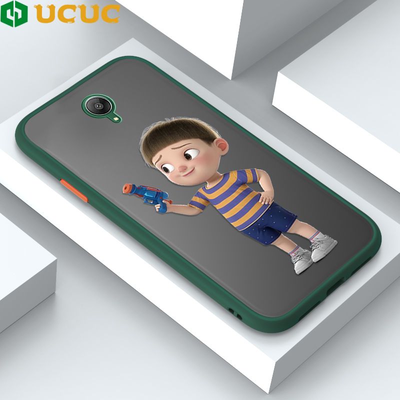 UCUC for Redmi Note 2 Back Cover Naughty Little boy Frosted Transparent Hard Phone Case Thin Shockproof Full Cover Camera Protect Case