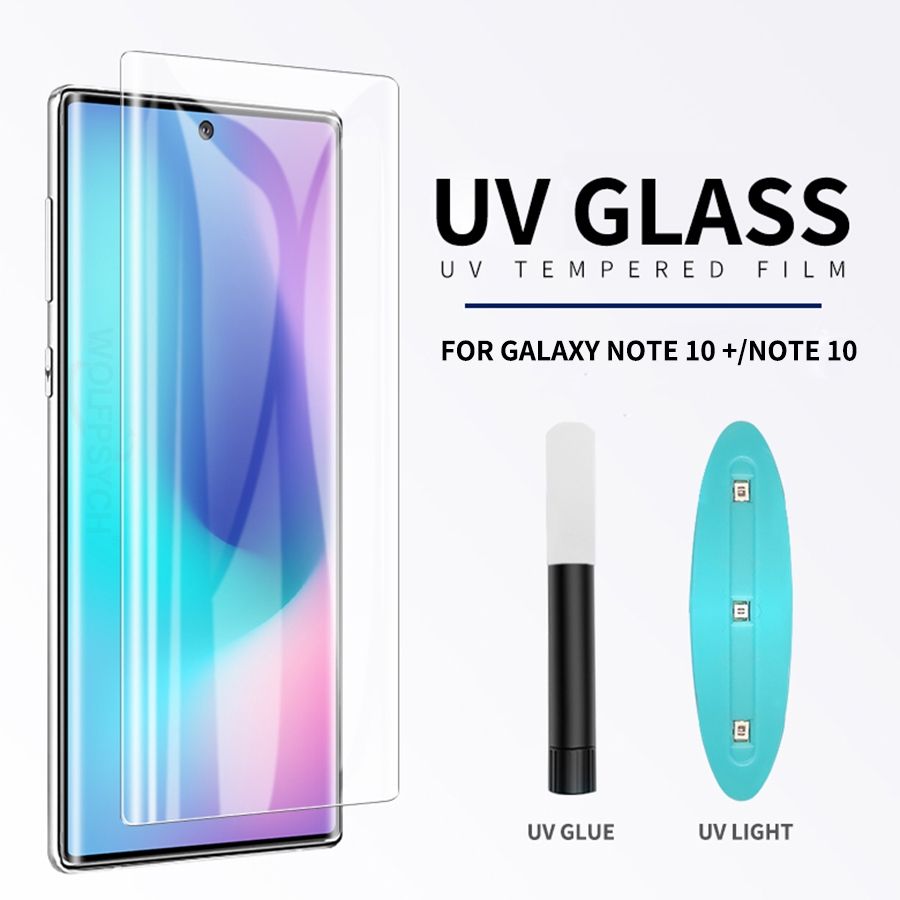 Samsung Galaxy Note 10 Plus- UV Light Adhesive Tempered Glass Screen Protector -transparent