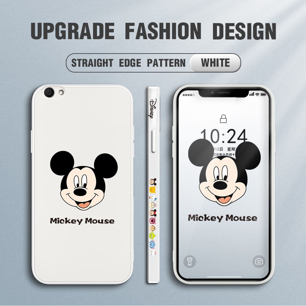 FHKL for Vivo V5 / V5 Lite / V5S Back Cover Mickey Mouse Head Hortrait Side design Soft Case Multicolor Liquid Silicone Phone Cases