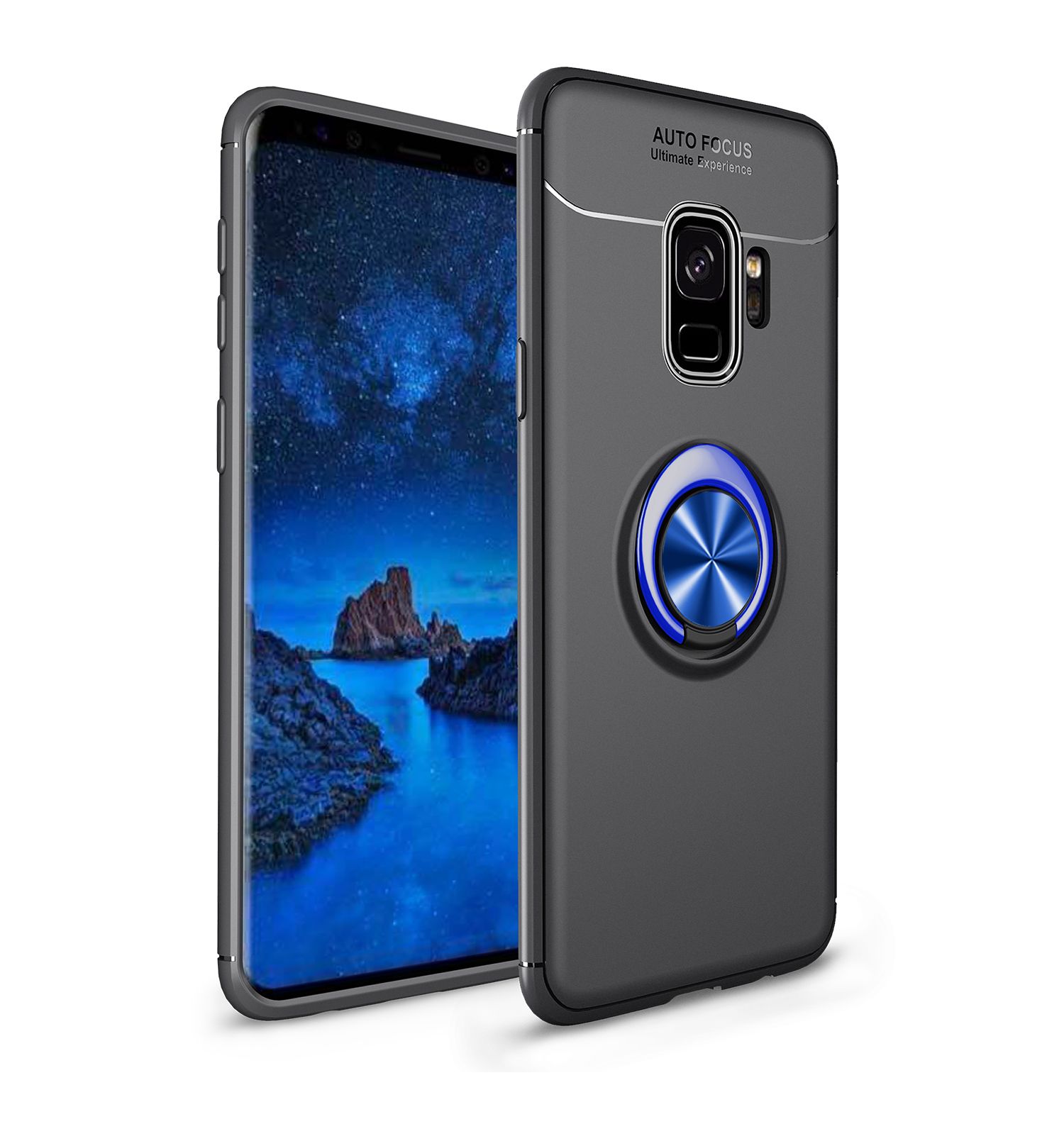 Yfashion Mobile  Phone  Case Suitable For  S9 Plus Car Invisible Ring Holder Phone Case Cover color