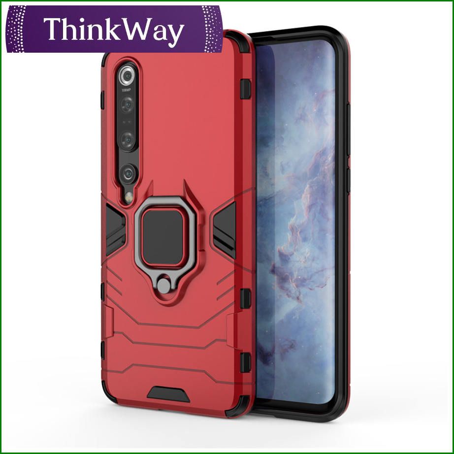 Grade Armor Phone Case with Magnetic Ring and Metal Car Mount Kickstand, Hard PC and Soft TPU Dual-Layer Shockproof Full Body Protective Case For Xiaomi CC9/A3 Lite/ Xiaomi 9 Lite & Xiaomi CC9E/A3