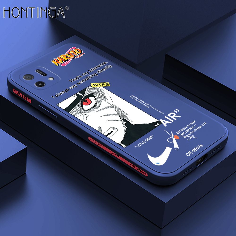 Hontinga for OPPO A16K A16E Back Cover New Anime Naruto Side Design Case Square Edge Liquid Silicone Phone Case