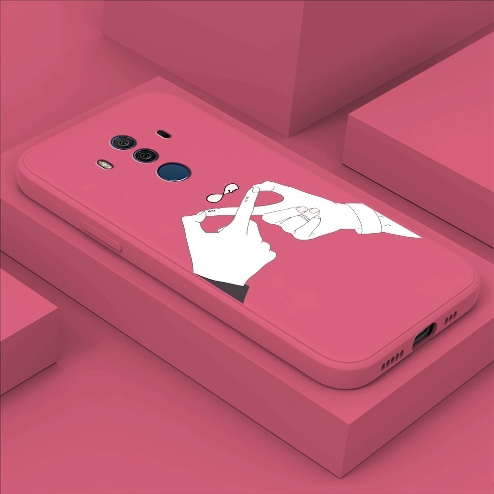 ZeroQiQi for Huawei Mate 10 Pro Back Cover Mobius Ring Ultra Thin Soft Luxury Square Multicolor Liquid Silicone Phone Case